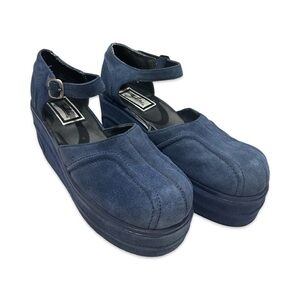 Vintage Zodiac Mary Jane Suede platform shoes
